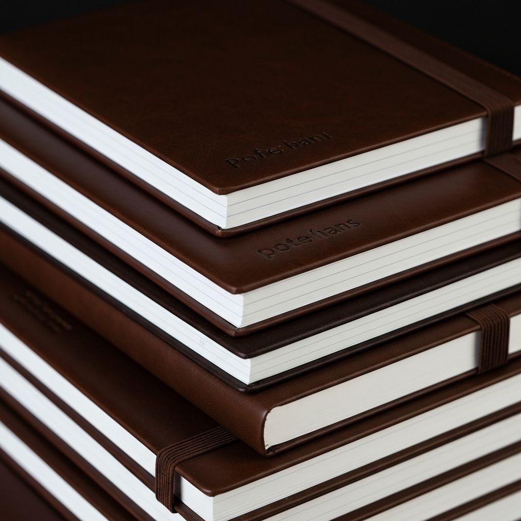 Set of Client Giveaway Premium Leather Diaries and Pens